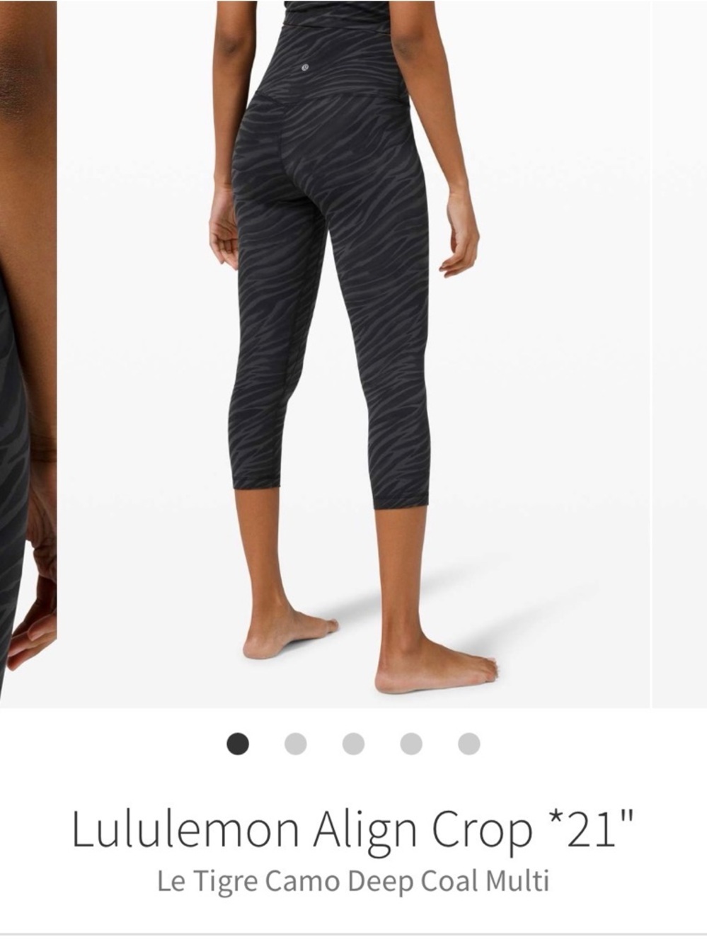 Lululemon Align crop leggings. 
Le Tigre Camo Deep Coal Multi 
Size 4